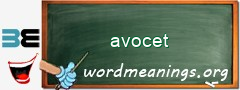 WordMeaning blackboard for avocet